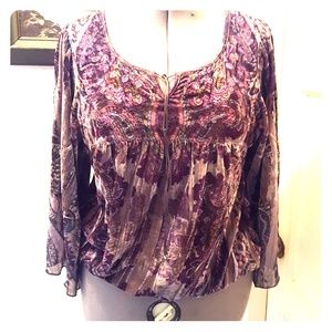 Paisley stretch velvet top